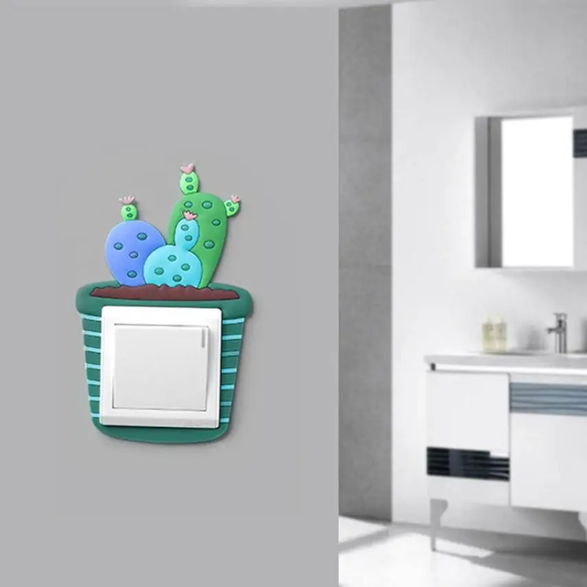 Креативный милый мультфильм стерео переключатель наклейки светильник защитный