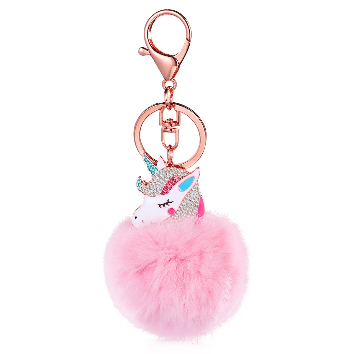 

TENDYCOCO Keychain Lovely Key Ring with Fluffy Hair Meticulous Workmanship Key Holder Hanging Pendant for Lad