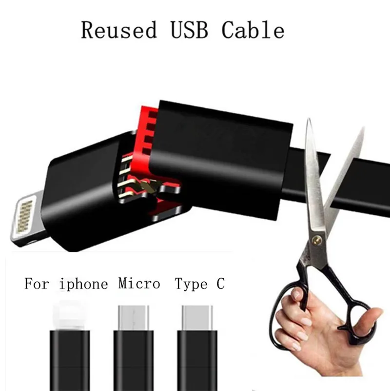 Креативный ремонт линии передачи данных повторно используемый usb-кабель для