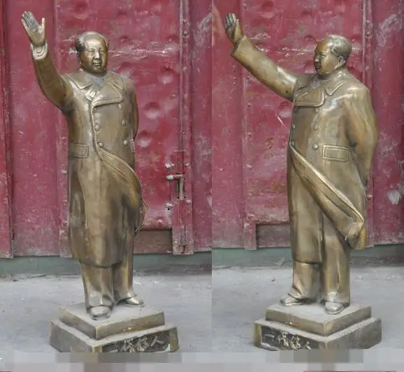 S01915 22 "китайская Бронзовая великая революционная Статуэтка руководителя Мао