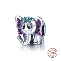 gw elephant charm for original 925 bracelet bangle pure silver beads for women jewelry diy jewelry making x351