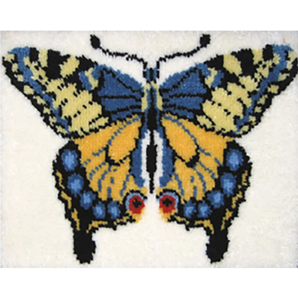 

Large Latch hook rug kits with Pre-Printed Pattern Carpet equipment set Rug making supplies do it yourself Butterfly Tapestry