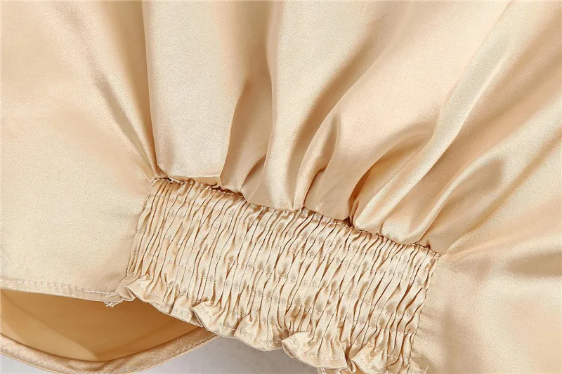 

HSA Sexy Deep V-Neck Ladies Office Blouse Shirt Spring Short Sleeve Bow Hem Solid Shirts 2020 New Women Korean Satin Silk Tops