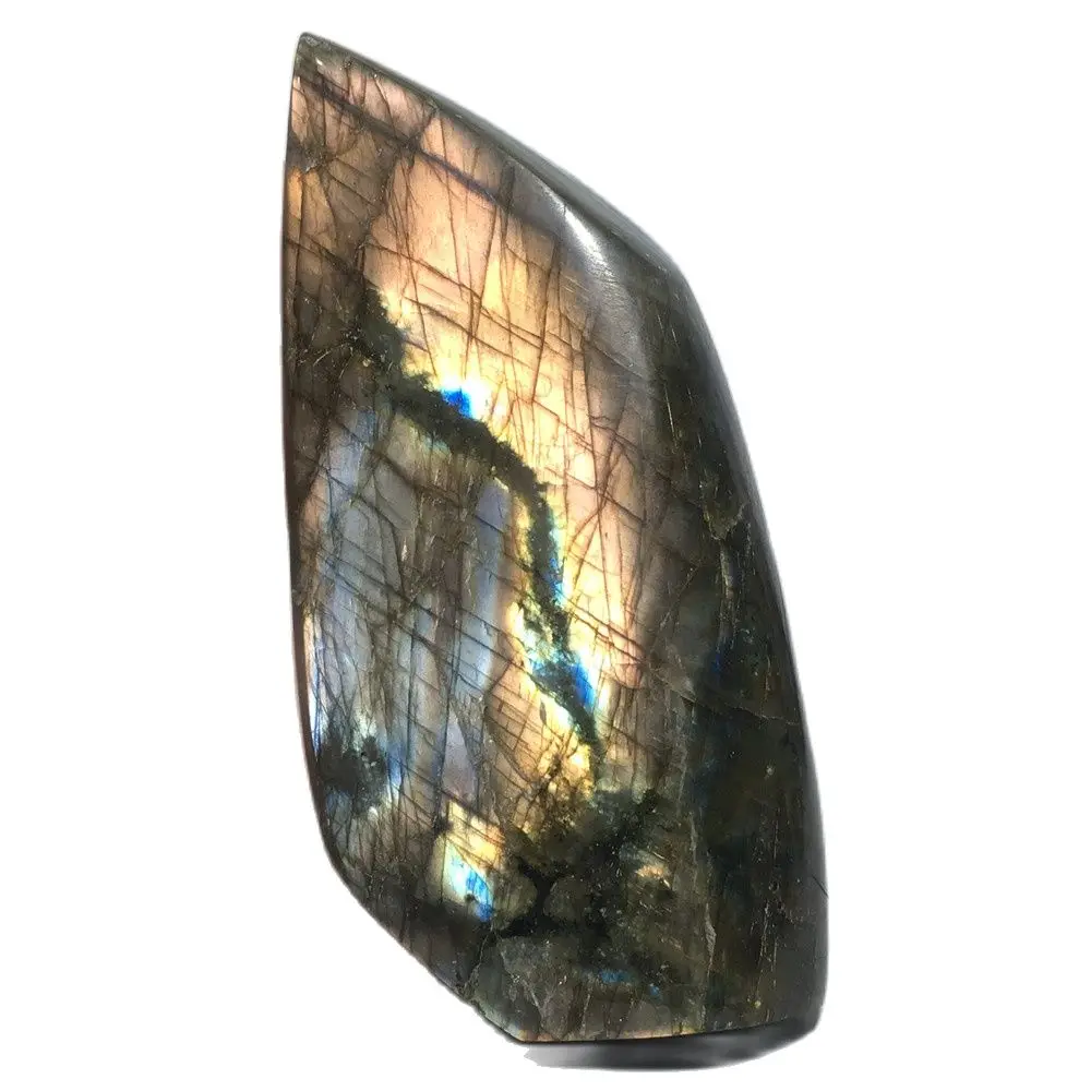 

Природный лабрадорит кварц с украшением в виде кристаллов образца домашнего интерьера камень, реики исцеление лунный камень