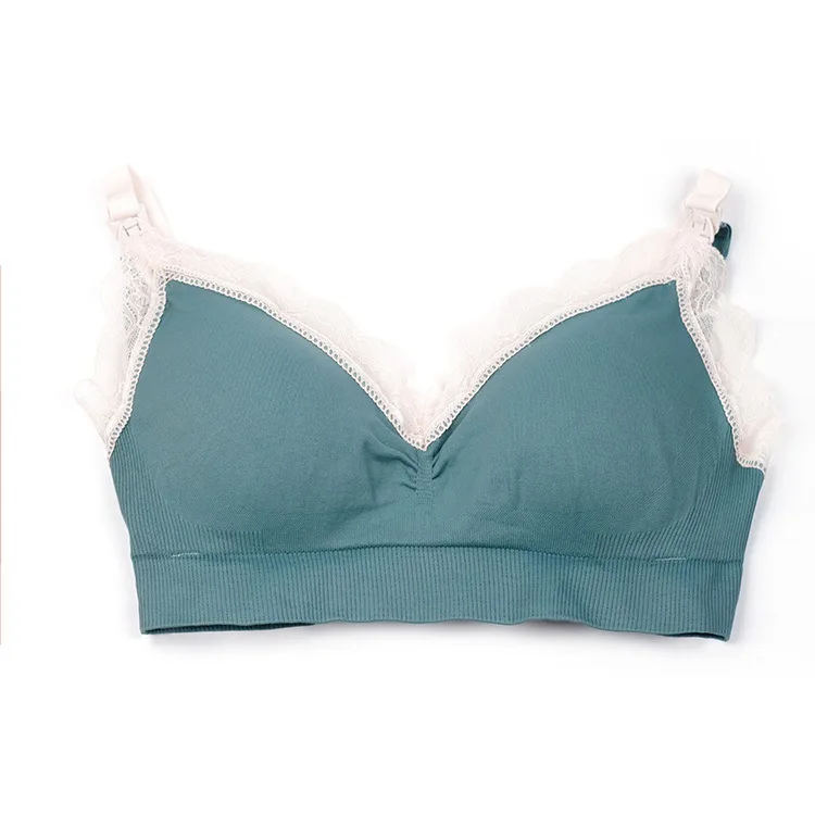 plus lace green Auri Маффи средства ухода за кожей для будущих мам бюстгальтеры для кормящих беременные женщины нижнее белье бюстгальтер для занятия спортом, yoga нижнее белье бюстгальтер для беременных Большие размеры - Цвет: plus lace green