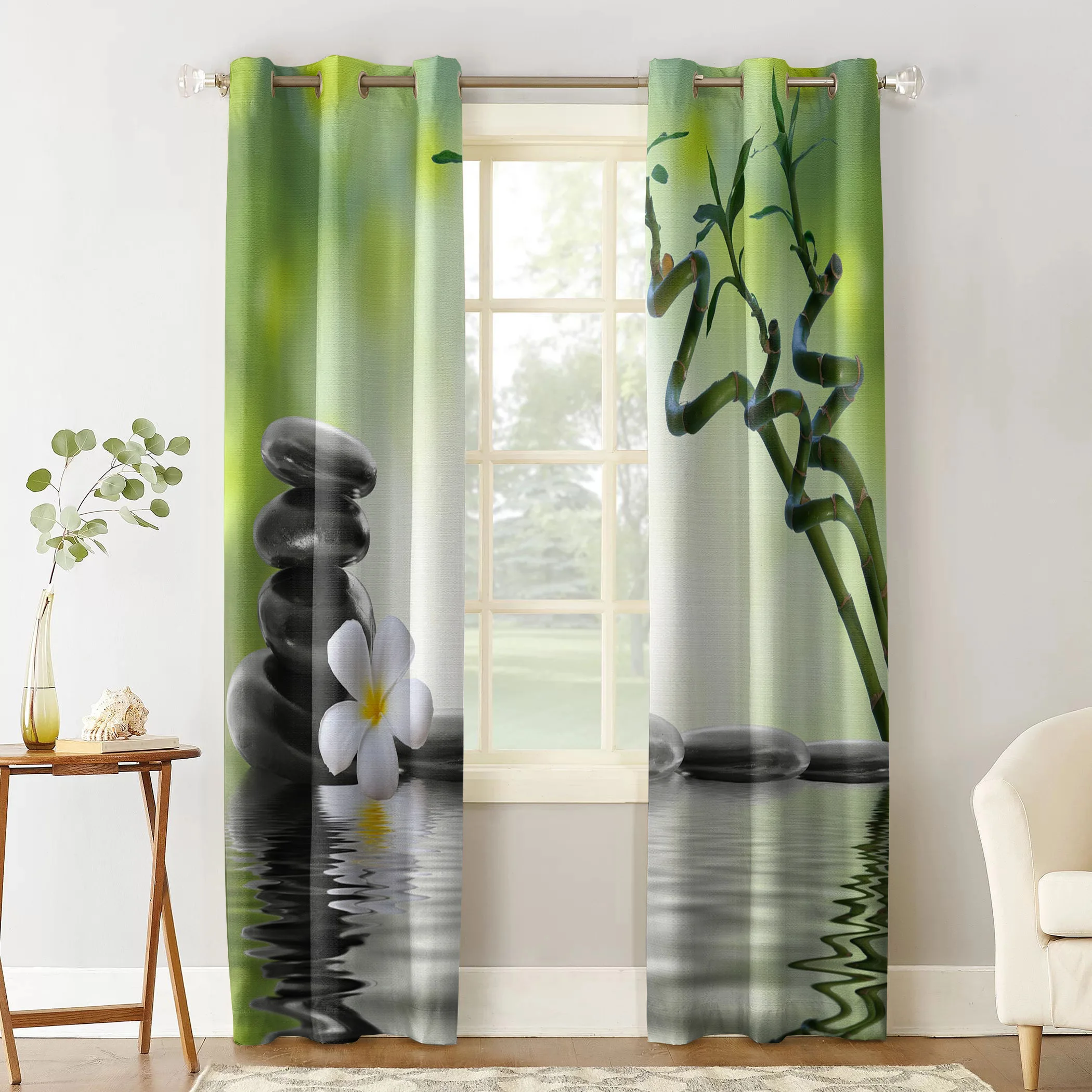 Орхидея камни бамбуковое дзен окно внутренняя занавеска балдахин дверь комната