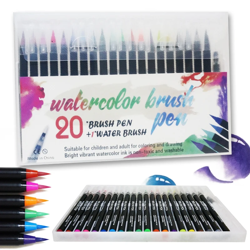 20 Color 72 цвета акварельные кисти ручки художественные маркеры ручки для рисования раскраски манга каллиграфия школьные принадлежности канцелярские принадлежности - Цвет: 20 Color