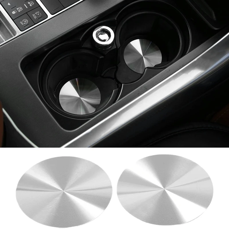 

2Pcs Silver Car Stainless Steel Water Cup Slot Non-Slip Cup Coaster Universal Car Anti-Slip Mat Accessories