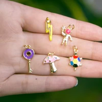 xuqian 2022 fashion 5pcs with cartoon character zircon lightning candy key pendant for bracelet jewelry making p0070