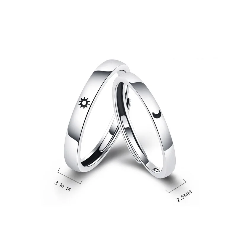 

YADA GIFTS Adjustable Simple Opening Sun Moon Rings for Men&women Lovers Couples Ring Engagement Wedding Jewelry Ring RG200021
