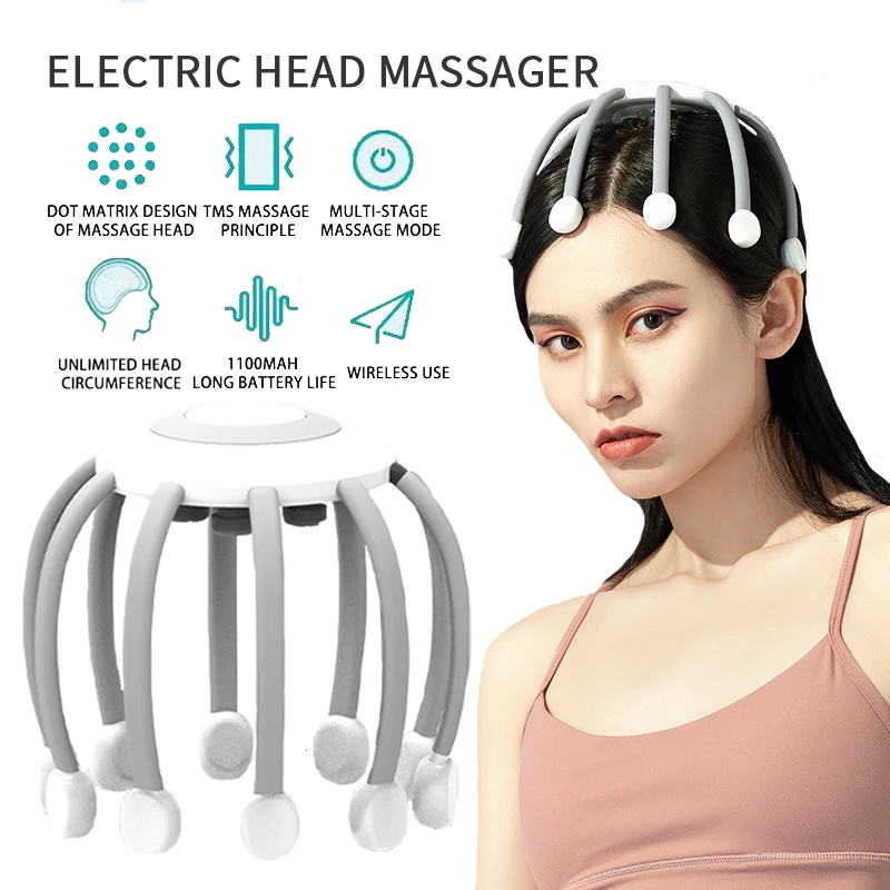 

Electric Vibration Head Massager Relax Scalp Massage Relieve Fatigue Headache Insomnia Brain Stimulator Device for Massage Head