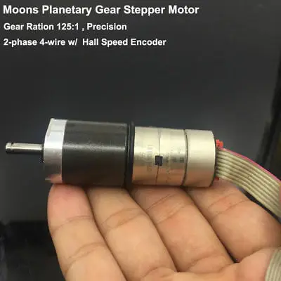 Шаговый мини мотор MOONS 20 мм 18 градусов 2 фазный 4 проводной точный планетарный