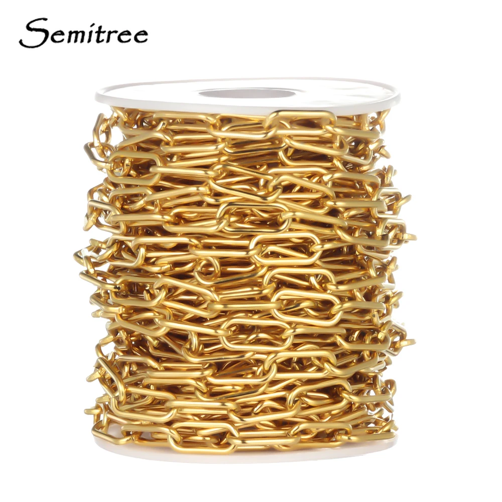 

Semitree 1 Meter Stainless Steel Chain Link Chains for DIY Jewelry Making Accessories Handmade Wallet Chain Necklace Supplies