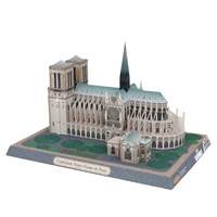 france cathedral notre dame de paris diy 3d paper model building kit cardboard art crafts child educational puzzle toys