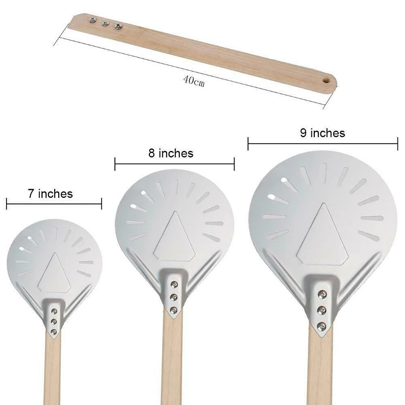 

Hot Perforated Pizza Peel 7/8/9" Pizza Turning Peel for Homemade Pizza Bread Bakers DO2