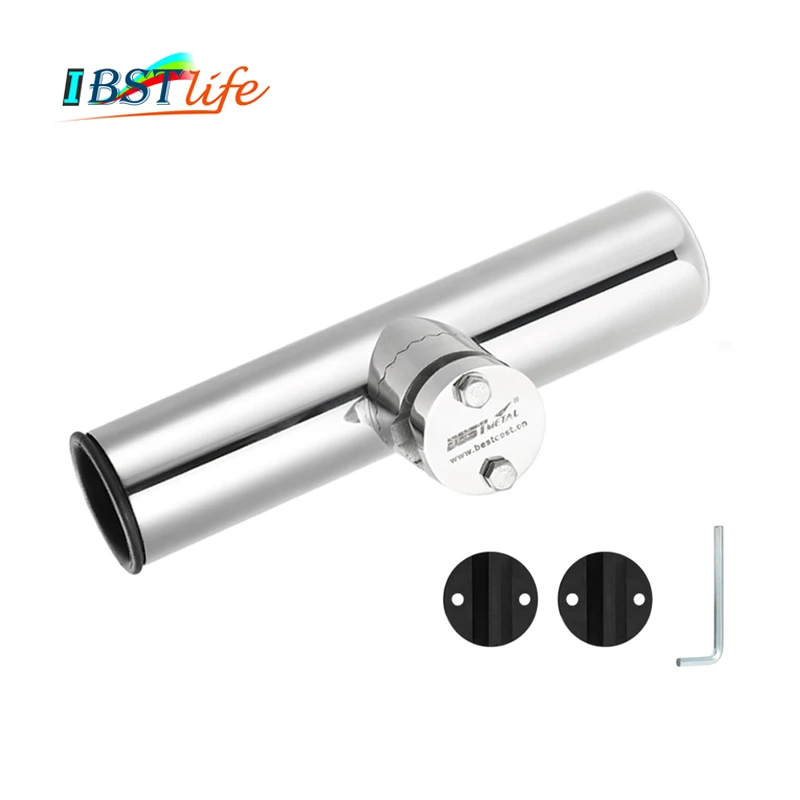 

Rail Mount stainless steel 316 fishing rod holder rack pole bracket support with clamp on 3/4 to 1-1/4 inch marine boat hardware