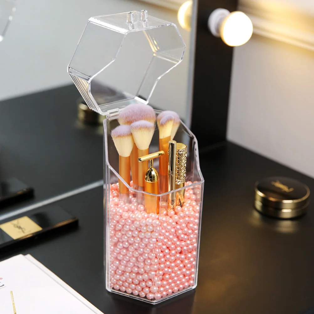 Прозрачный держатель для кистей макияжа шестигранный прозрачный пластиковый