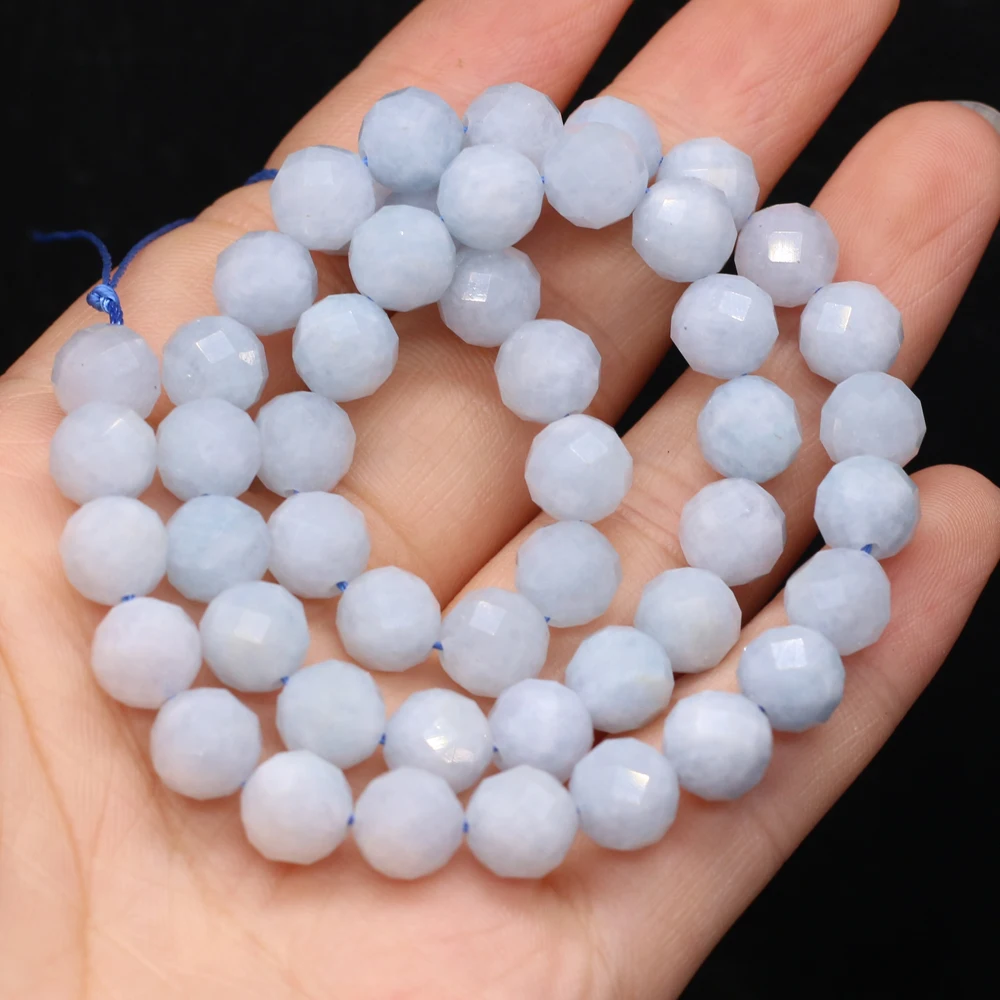 

2021 New Natural Stone Semi-precious Stone Round Faceted Beads Loose Beads for Jewelry Making DIY Necklace Bracelet 8mm