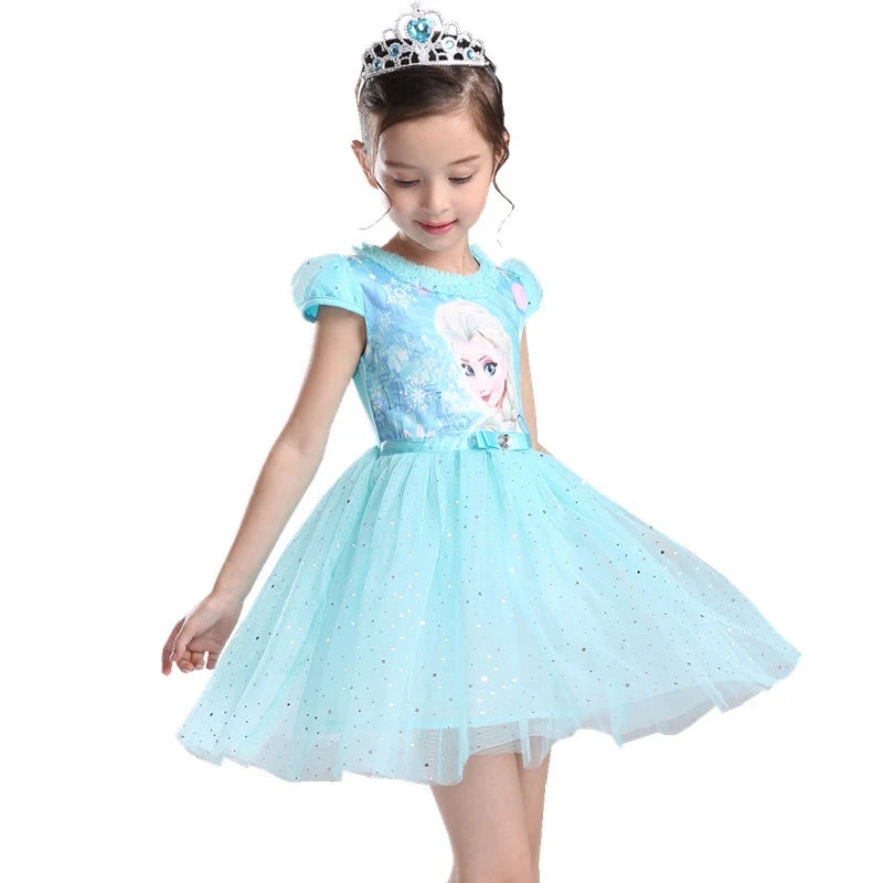 Платье Эльзы для девочек костюм принцессы костюмированной вечеринки сезон