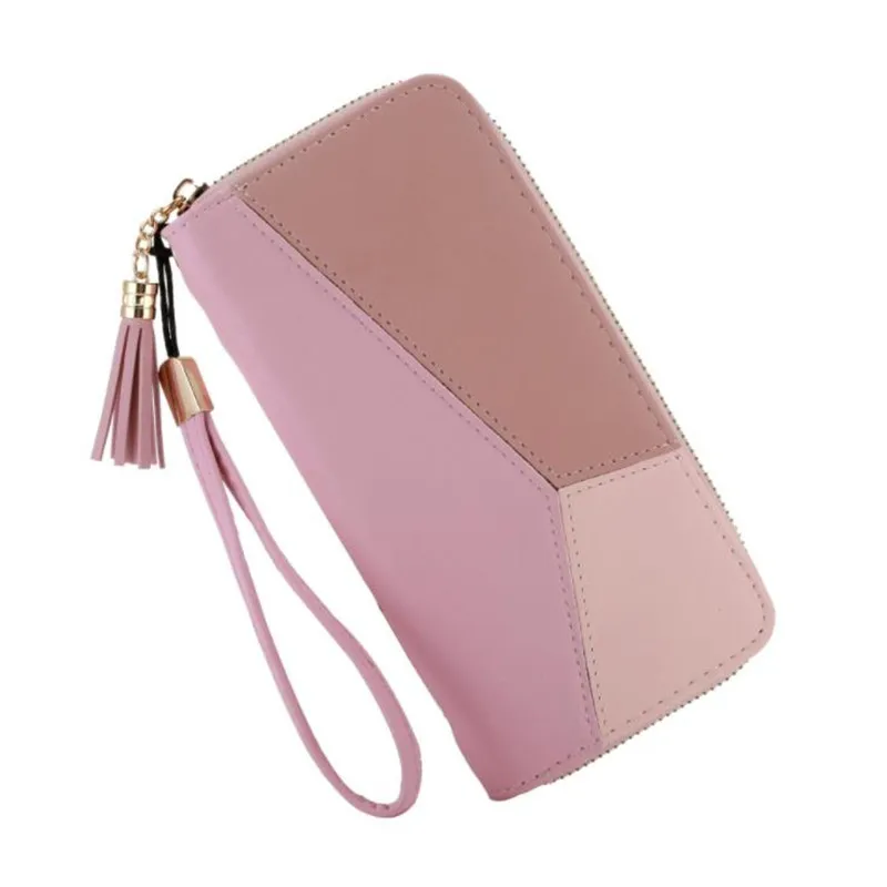 Женские кожаные кошельки 2020 роскошные геометрические Длинные на молнии с