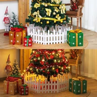 120x30cm white wooden garden fence christmas tree surround fence xmas home decoration courtyard indoor flower guardrail navidad