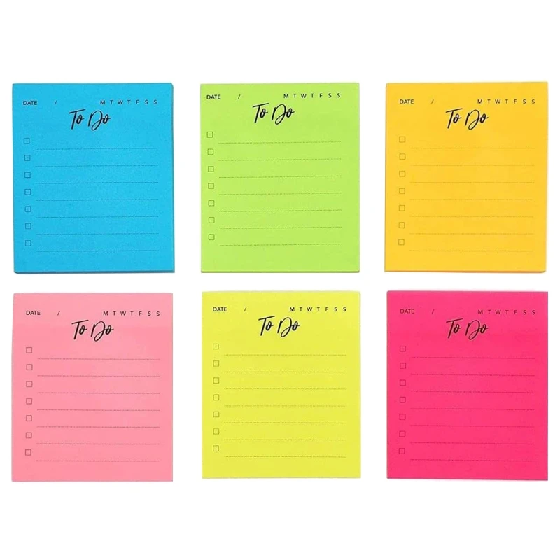 

6Pcs Practical Small Sticky Note Pad 70 Sheets/Pad Ruled Pages Small Writing Pad Tearable Student Office School Supplies