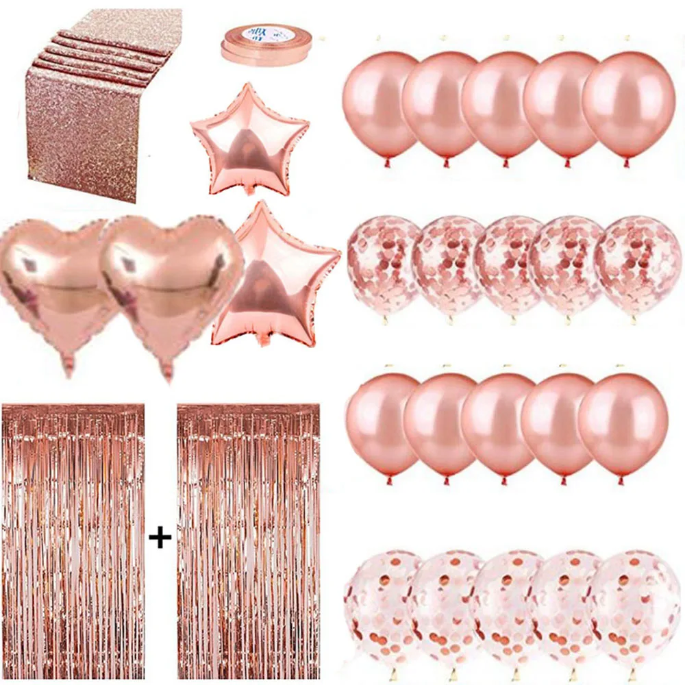 Новые 29 шт./компл. 20 шт 12 &quotРозовые золотые блестящие воздушные шары для