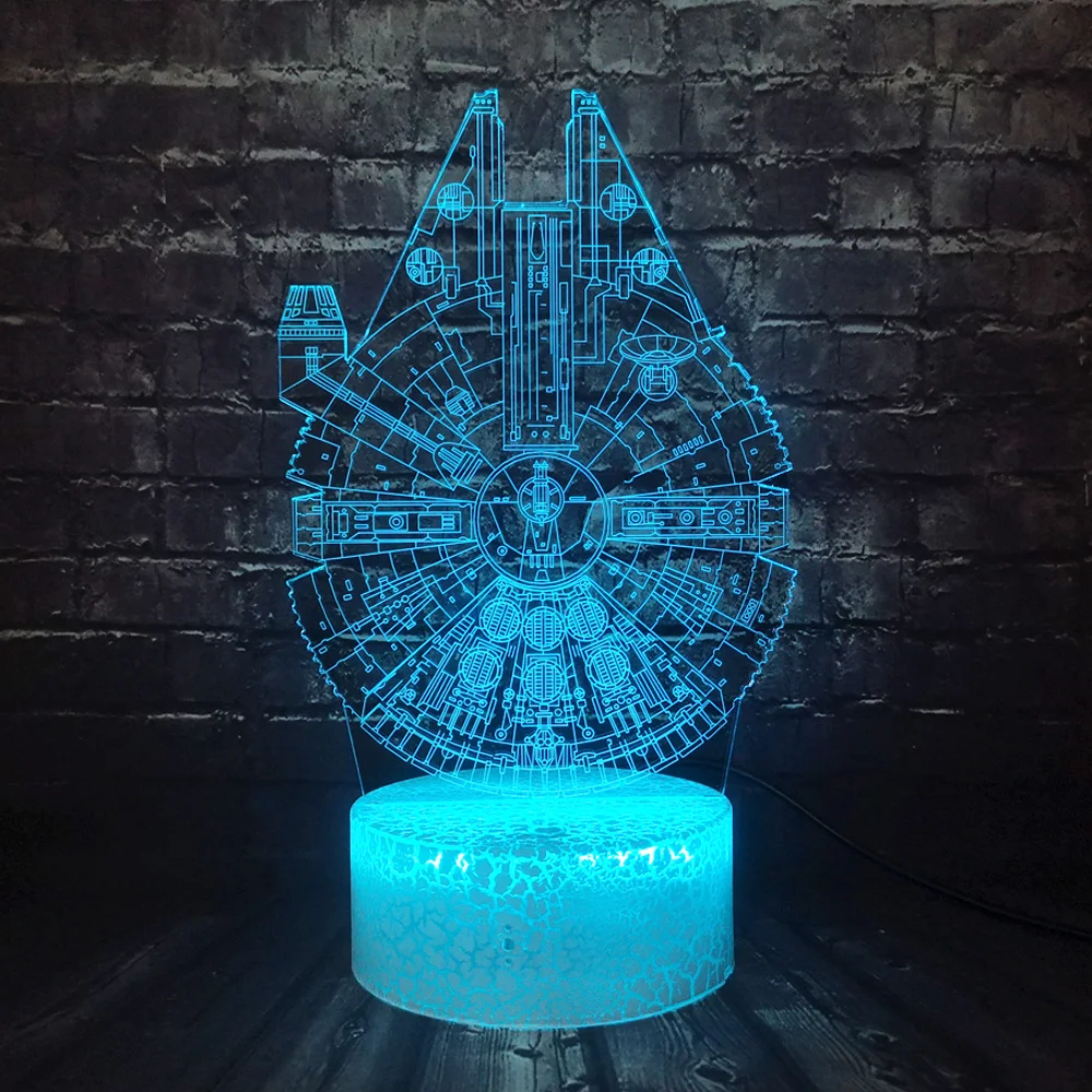 Звездные войны ночной Светильник НЛО 3D оптический светодиодный светильник