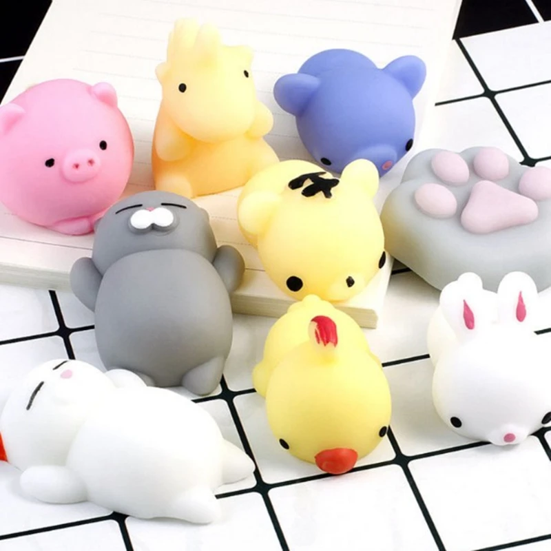 

10Pcs Squishy Animal Fidget Toys Slimy Squeeze Toy Cute Antistress Ball Abreact Soft Sticky Stress Relief Funny Toy For Children