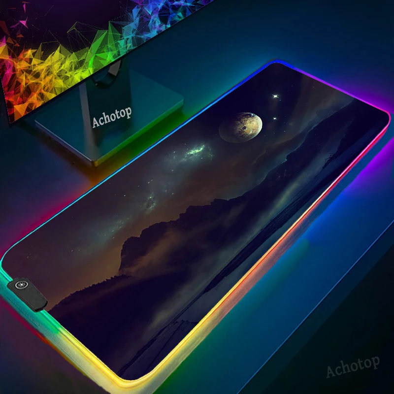 

Большой коврик для игровой клавиатуры и мыши с ночным небом, 90x40 см