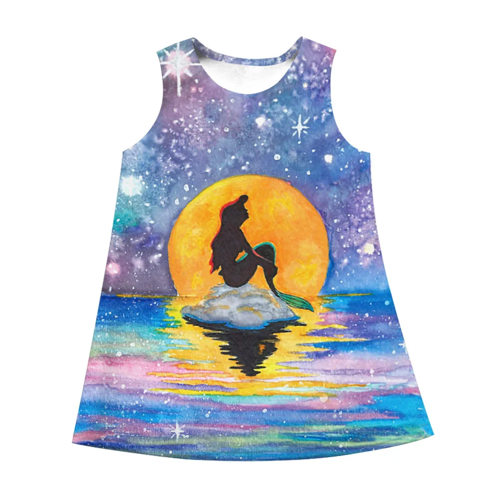 Разноцветные платья для девочек Летнее платье без рукавов Платье принцессы с
