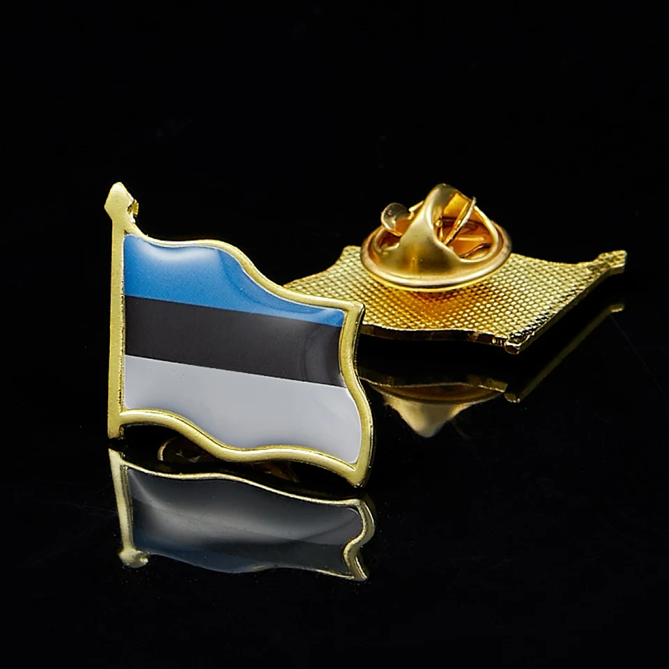 Фото Значок шапка на лацкан в виде флага Эстонии металлический значок для одежды с