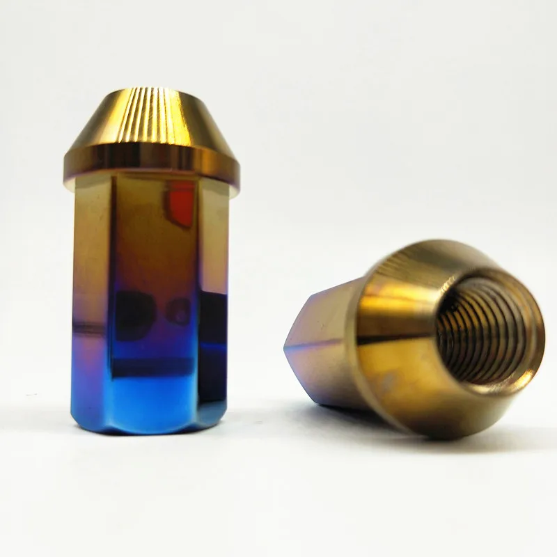 20PC color m12-1.5 PYTITANS titanium TC4 Gr5 48 мм стопорные гайки для автомобильных колес M12 x 1,5X48 мм анодированные Цветные Титановые гайки - Цвет: 20PC color m12-1.5