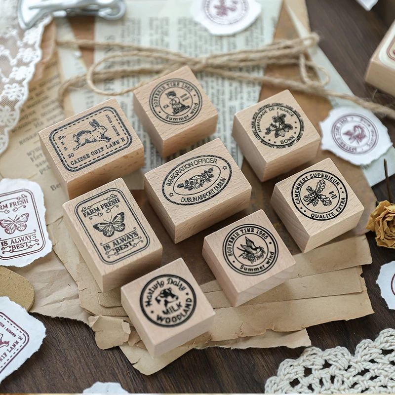 

Dimi 1Pcs Cute Wooden Stamps Rubber Seal Rabbit Butterfly for DIY Stationery Decortive Scrapbooking Diary Handbook Kawaii Seal