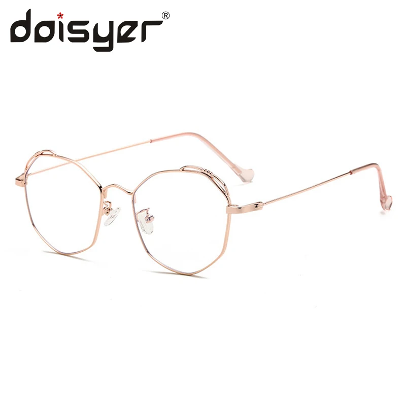 

DOISYER Personality color changing anti blue light plain goggles metal open ball polygon glasses frame