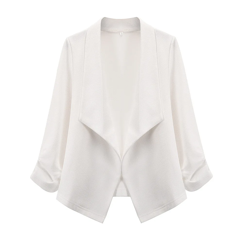 

Woman Jacket Long Sleeve Turn-Down Collar Jacket Women Solid Spring Autumn Outerwear Coat Women Casual Fashion Femme