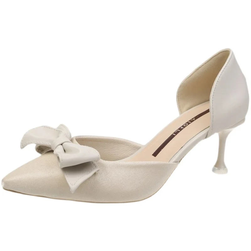 

African Woman Shoe Casual Heels Slip On Lace-Up Pointed Pumps 2021 Shallow Mouth Burgundy Comfortable Slip-On Retro Beige Gold F