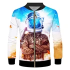 Куртка мужская, женская, повседневная, на молнии, с 3d-изображением космоса, галактики, астронавта