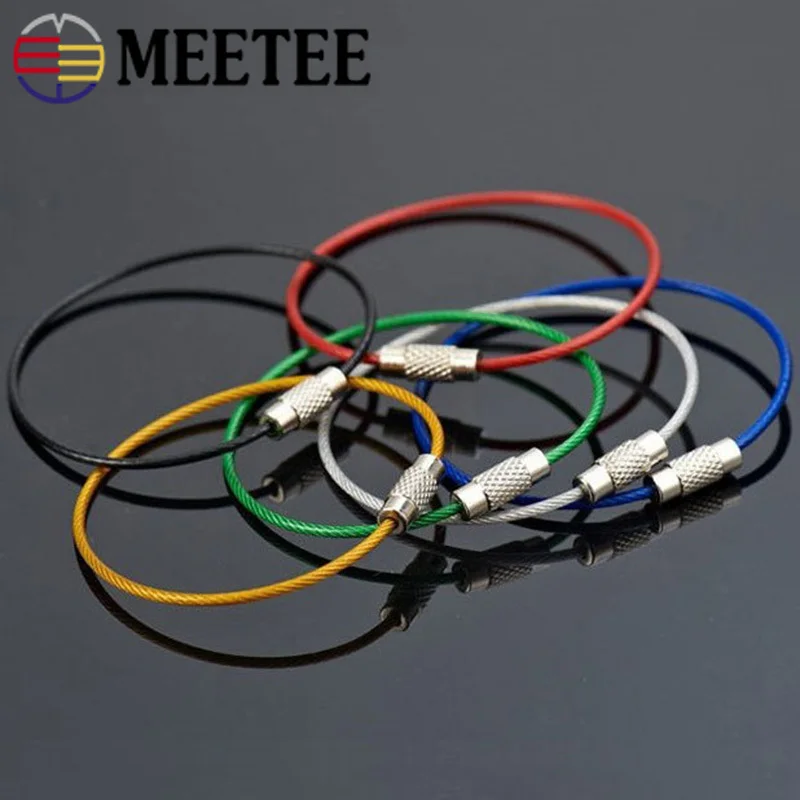 Meetee 20/50pcs 15cm Color Stainless Steel O Ring Key Buckle Traveler Keychain Tag Hang Buckles DIY Pendant Hook Accessories | Дом и сад