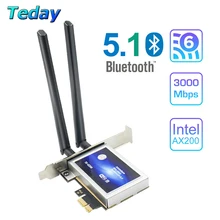 3000 Мбит/с Wifi 6 Intel AX200 PCIe Беспроводной Wi Fi адаптер для ПК AX200NGW карта