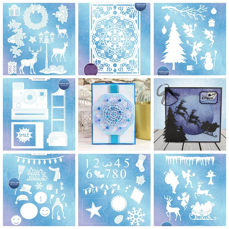 Металлические пресс формы Санта эльф Рождество зима снежинка кружевная рамка