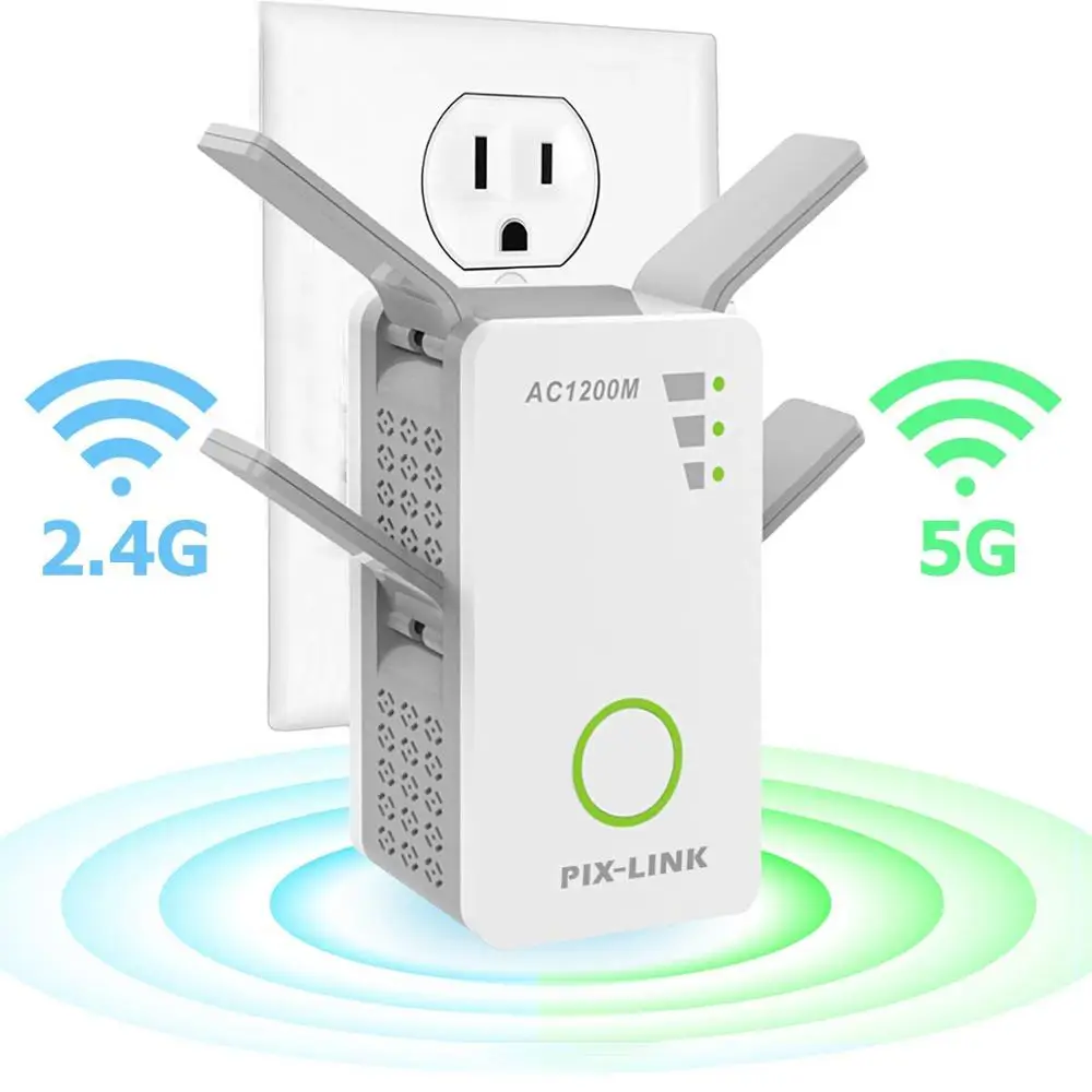 Беспроводной маршрутизатор PIXLINK 1200 Мбит/с 2 4/5 ГГц 802.11AC 4 внешних