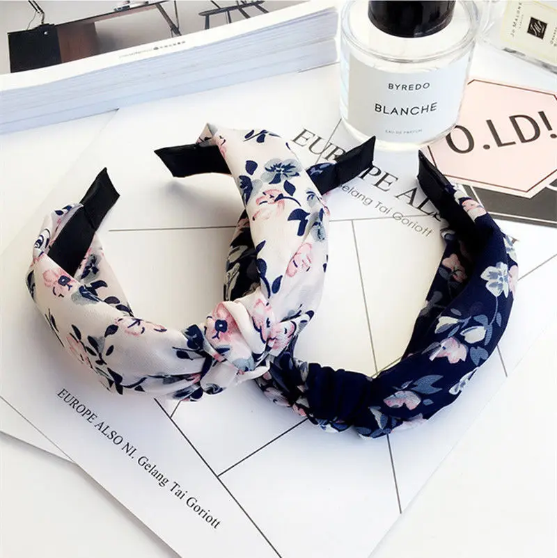 Twist Hairband 2019 Women Fashion Headband Bow Knot Cross Tie Headwrap Hair Band Hoop Black Red Green Gray |