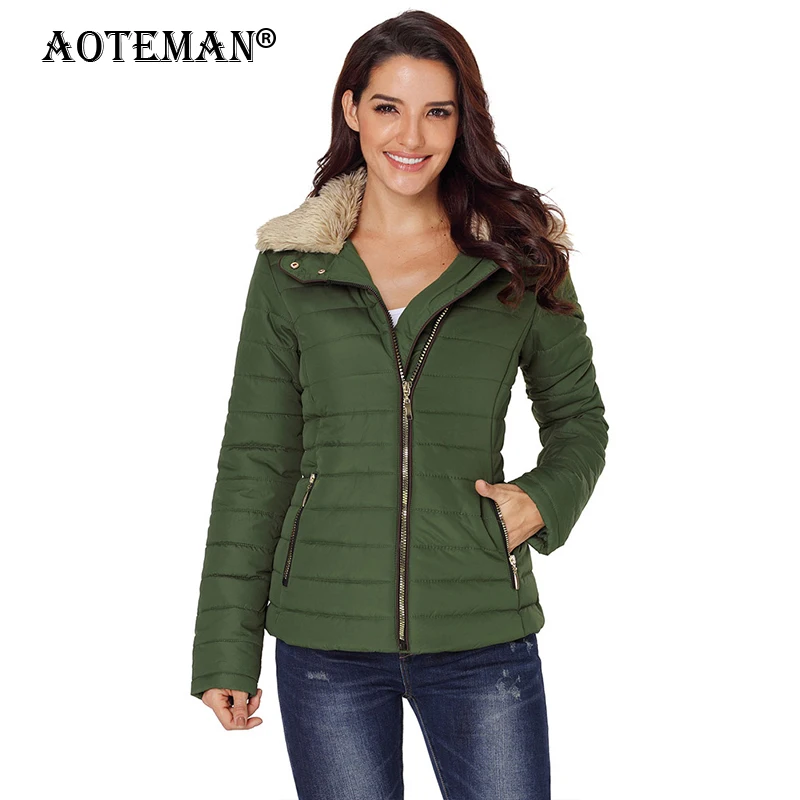 

Женские зимние куртки, теплые парки, женские пальто, однотонная ветровка, верхняя одежда, повседневная, 2020, воротник из искусственного меха, ...