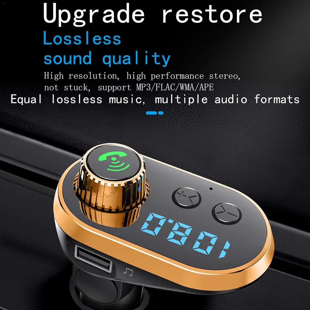 Fm-передатчик Автомобильный MP3-плеер светодиодный синий экран Bluetooth fm-передатчик V5.0 Автомобильный MP3-плеер TF карта 5 В/3.1A аудио автомобильный модулятор