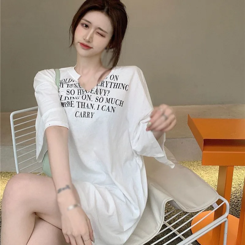 

Korean Style Summer Sexy T Shirt Women Hip Hop Female Crop Top Ladies Shirt Short Sleeves Loose V Neck Simple Tees Tops
