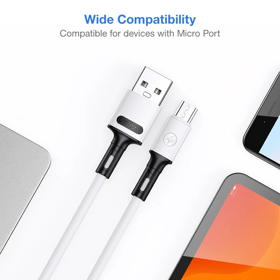 Кабель для быстрой зарядки USAMS 1 м 2 А Micro USB телефонный кабель Samsung Xiaomi Redmi Hornor Huawei