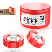 syringe filtersptfe membrane 0 22%ce%bcm pore size13mm diameterhydrophobic18pcs by ks tek