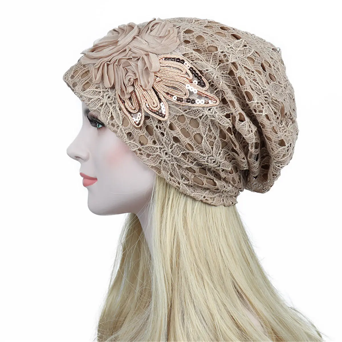 

Fashion Lady Lace Muslim Ruffle Cancer Chemo Hat Beanie Scarf Turban Head Wrap Cap Hat