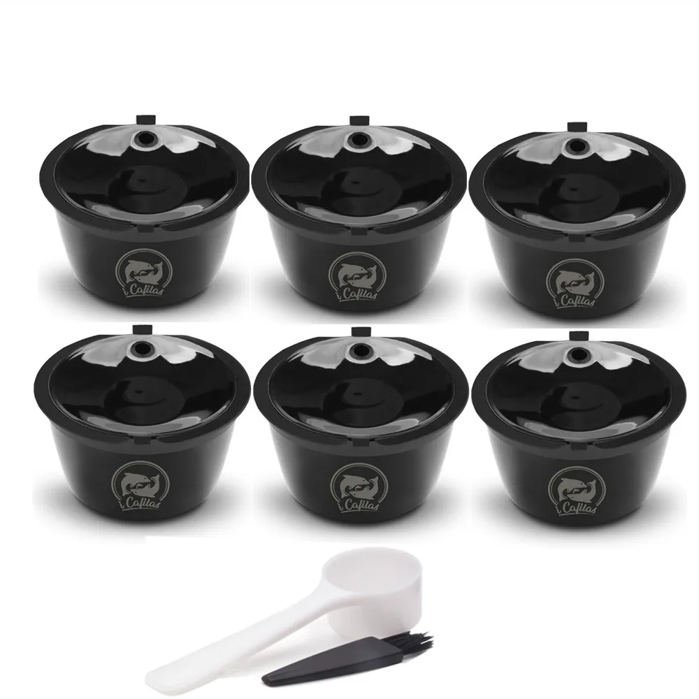 ICafilas для кофейного фильтра dolcegusto Crema обновленный фильтр 3-го поколения многоразового использования кофейная капсула чашка капельница Многоразовые корзины - Цвет: 6pcs Black
